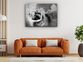 ・"Woman with Dreamy Smoke"・Glass Wall Art